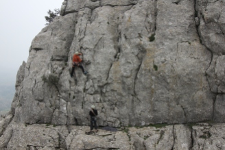 Nigel Lewis climbing with Steve K at El Torcal